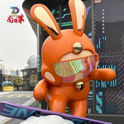 פסלי פיברגלס של ארנב חיצוני גדול